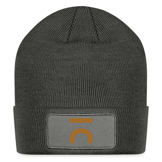 Bridge Patch Beanie - charcoal grey